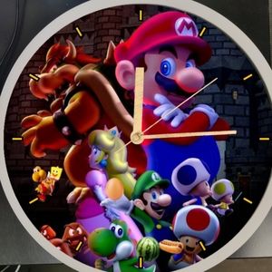 Mario movie characters clock